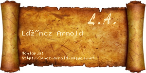 Láncz Arnold névjegykártya